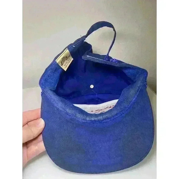 Vintage 80s Mount St. Helens Souvenir Travel Hat Blue Used Nostalgic - Picture 8 of 12